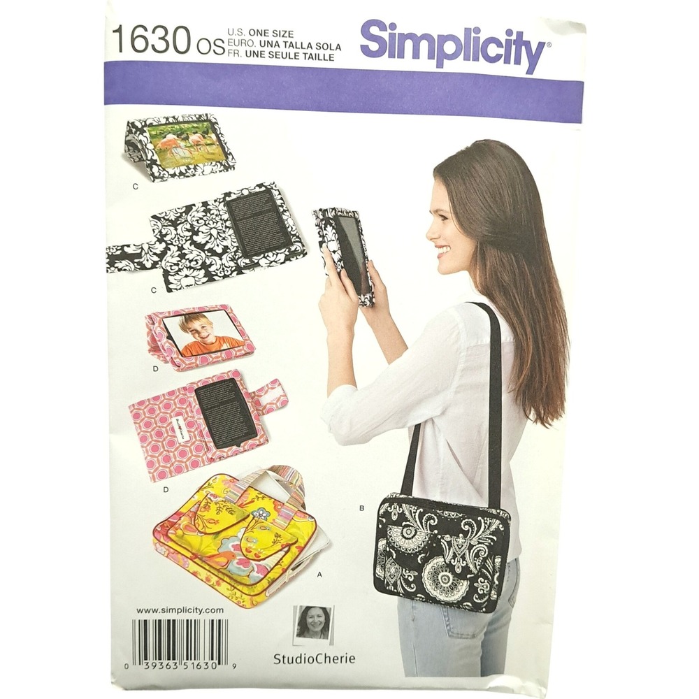 Simplicity 1630 Sewing Pattern OS Multi‎ Tech Tablet E-Reader Case Shoulder Bag